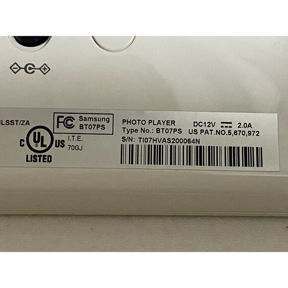 Samsung Digital Photo Frame White 7 In. Wide 120 MB USB SD Card Reader SPF-71E - Picture 5 of 13